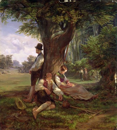 Peasants Having a Siesta, 1841 by Hermann Kauffmann